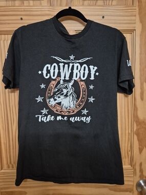 Cowboy 'Take Me Away' Short Sleeve Tee - Black